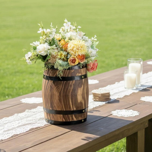 Wholesale Wood Wine Barrel Whiskey Barrel Bucket Outdoor Flower Pots for Home Kitchen <b>Bar</b> Party Decor from Vietnam - Product Image 3