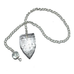 Artesanía de piedra semipreciosa de ágata espiral grande péndulos de Metal negro CADENA DE Chakra amor Feng Shui grabado para decoración del hogar - Product Image 2