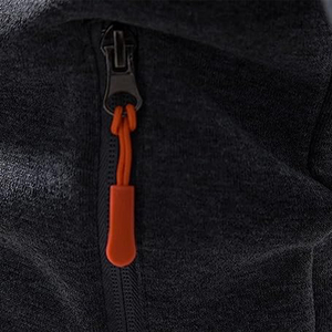Felpa con Cappuccio e Zip per Uomo, Grigio Scuro, Tinta Unita, Casual, Vestibilità Regolare, Design con Tasche <span class=keywords><strong>in</strong></span> Pile per l'Autunno - Product Image 3