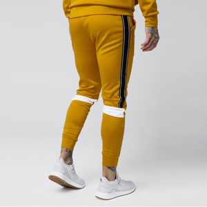 Pantalon de survêtement jaune moutarde pour homme, taille élastique, décontracté, avec poches latérales, en coton tricoté respirant, idéal pour l'automne - Product Image 4