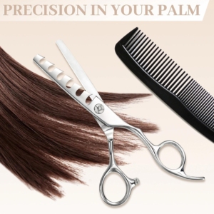 Ciseaux de coiffure professionnels Harbor Industry Silver Wolf Tooth en acier japonais, outil de coiffure professionnel pour salon de coiffure - Product Image 6