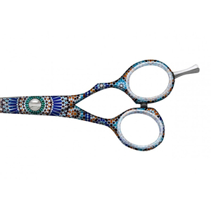 Ciseaux de coiffure professionnels en acier inoxydable de 6 pouces, ciseaux de barbier pour salon de coiffure avec motif mosaïque, ODM - Product Image 3