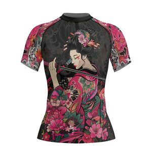 เสื้อแรชการ์ดสั่งทำพิเศษ OEM สำหรับทุกเพศ ป้องกันรังสียูวี 50 สำหรับกีฬาทางน้ำ ระบายอากาศได้ดี ผลิตจากโพลีเอสเตอร์แบบซับลิเมชั่น ขายส่งจากโรงงาน OEM - Product Image 6