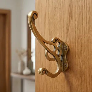 Gold Brass <b>Wall</b> <b>Hooks</b> for Bags Coats & Keys Decorative <b>Wall</b> Mounted Hanger for Entryway Bedroom Bathroom and Home Organization - Product Image 6