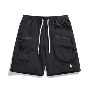 Shorts en toile à motif écossais pour homme avec cordon de serrage à la taille, décontractés, respirants, séchage rapide, anti-UV, taille mi-haute, avec poches - Product Image 1