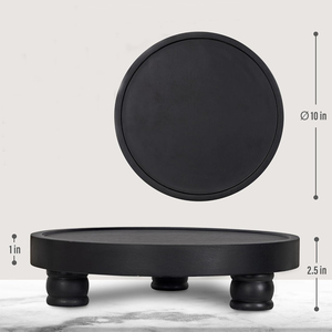 Farmhouse Mango Wooden Round Tray Stand for Plant Candle Soap Kitchen Organizer Pedestal Riser for Bathroom Shelf Display Decor - Product Image 3