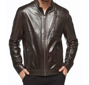 Vestes de mode pour hommes en cuir PU de qualité supérieure sur mesure avec logo avant en toile à col montant-Design Premium - Product Image 1