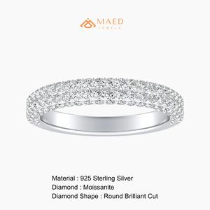 Anillo de Eternidad de Plata de Ley 925 con Moissanita, Anillo de Boda con Diamantes, Joyería Fina para Mujer, EE. UU. - Product Image 6