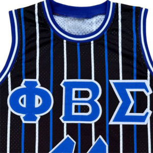 เสื้อบาสเก็ตบอล Phi Beta Sigma ผ้าโพลีเอสเตอร์ 100% ตาข่ายหนา ป้องกันแบคทีเรีย ระบายอากาศได้ดี พิมพ์ลาย ทึบแสง เหมาะสำหรับฤดูร้อน ผลิตในปากีสถาน - Product Image 6