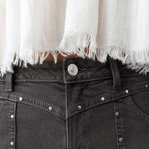 Shorts en jean pour femmes de haute qualité en coton confortable, avec strass, mode décontractée, shorts en jean d'été pour femmes - Product Image 5
