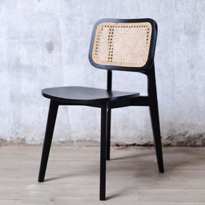 Chaise de salle à manger noire en teck au design moderne, durable, pour restaurant commercial, cuisine, école, et loisirs - Vente en gros usine - Product Image 5