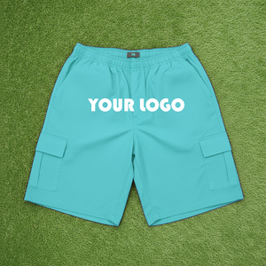 Custom Made Summer Streetwear Polyester Baggy Zip up Windbreaker Embroidery <b>Cargo</b> Nylon <b>Shorts</b> Men - Product Image 3