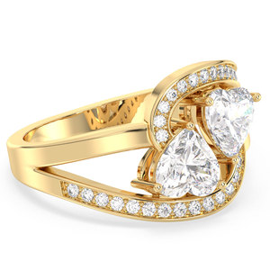 REYES Statement Heart Shape Moissanite <b>Solitaire</b> <b>Ring</b> in 925 Sterling <b>Silver</b> Yellow Gold Engagement Gift Fine Jewelry For Women - Product Image 3