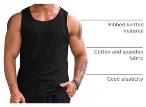 Custom <b>Men</b> <b>Cropped</b> Tank <b>Top</b> Front Logo Hip Hop Style 100% Cotton Sleeveless Gym Workout Muscle Fit OEM Private Label Wholesale - Product Image 3