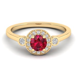 Bague en argent sterling 925 avec rubis rond de 0,5 carat, design exclusif REYES, pour femmes, certifiée GRA, bijoux fins en moissanite - Product Image 6