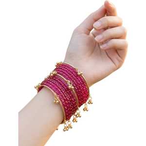 Novedad 2026: Conjuntos de Brazaletes Mehndi para Boda de Mujer, Diseño Personalizado, Churiyan de Aleación con Imitación de Perlas, Alta Calidad, a la Moda - Product Image 1
