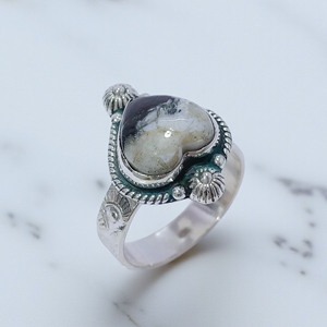 <b>925</b> Sterling <b>Silver</b> <b>Rings</b> and Wholesale Price Jewelry Heart Design Buffalo Jasper Gemstone <b>925</b> <b>Silver</b> <b>Rings</b> Jewelry Wedding Bulk - Product Image 2