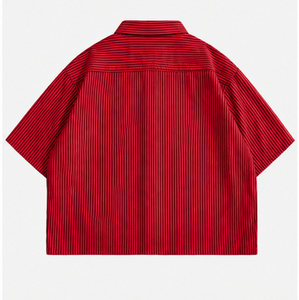 เสื้อเชิ้ตแขนสั้นผู้ชายแบบลำลอง ปกคอพับ เสื้อเชิ้ตฤดูร้อน - Product Image 4