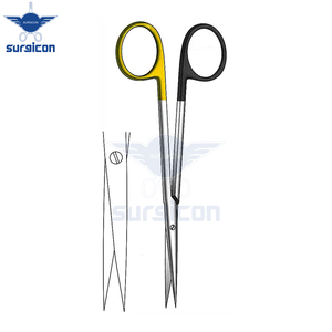 Ciseaux de dissection Metzenbaum Fino 14,5 cm / 5-1/2 pouces, tranchants, droits, à lame simple, dentelés, Super Cut TC, ciseaux chirurgicaux - Product Image 3