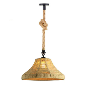 Lámpara de Techo Industrial de Metal con Diseño de Cáñamo, Estilo Edison E27, Retro, con Cuerda Tejida - Product Image 2
