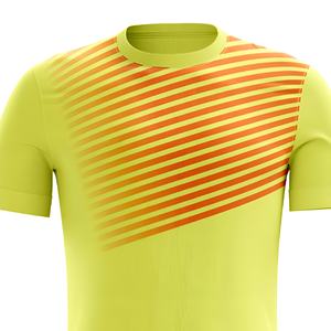 Maillot d'entraînement de football personnalisé, motif abstrait turquoise, manches courtes, col rond respirant, nom et numéro personnalisés, 100% - Product Image 2