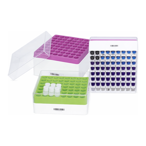 <b>For</b> Test Tube Rack <b>PC</b> 81-Hole Stackable Cryovial Rack <b>for</b> 1.2/2.0 mL & 5.0 mL Vials with 2D Barcode <b>Storage</b> - Product Image 1