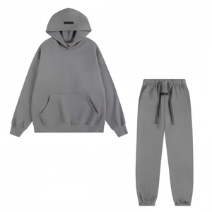 Ensemble sweat-shirt et pantalon de survêtement en coton unisexe pour hommes et femmes, streetwear décontracté avec logo ESS, tenue confortable en 2 pièces - Product Image 5