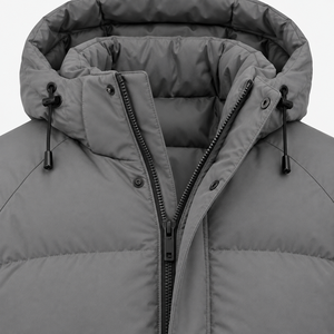 Premium <b>Grey</b> Hooded Puffer <b>Jacket</b> | <b>Waterproof</b> Down Filled Casual Winter Coat for Men - Product Image 6