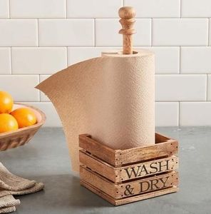 Support de papier essuie-tout moderne en fer forgé Nyxora Atelier avec design de bac de lavage et de séchage, distributeur de cuisine autoportant et coupe-vent - Product Image 2