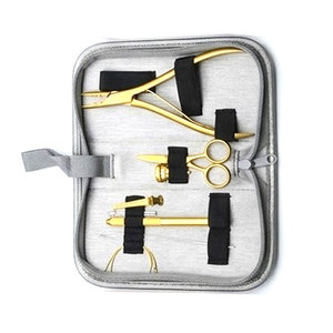 Juego Completo de Herramientas para Extensiones de Cabello, Acero Inoxidable, Kit Profesional de Salón con Estuche Protector, Tijeras de Precisión, Alicates - Product Image 3