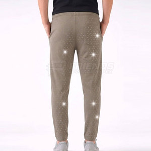 Stylish Lightweight Casual Men's Mid-Rise Rhinestone <b>Trouser</b> with Stones for Night Out Parties & Modern Streetwear - Product Image 4