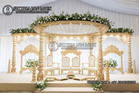 Mandap royal Maharaja Mayur, élégant et traditionnel, en plastique renforcé de fibres, aspect bois sculpté, durable, pour mariage, Rajwada Choti Haveli