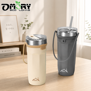 Vaso térmico OMORY de acero inoxidable de 710 ml, doble pared aislada, con pajita y cordón para viaje - Product Image 1