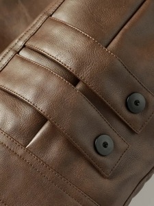 Blouson Bomber en Cuir Véritable de Haute Qualité avec Doublure en Fourrure Respirante et Chaude, Style Moto Hiver, Vente en Gros ODM - Product Image 5