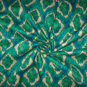 Tela de algodón estampada tejida orgánica de alta calidad 90 Gsm Natural lista para enviar para niñas camisas y Sari - Product Image 3