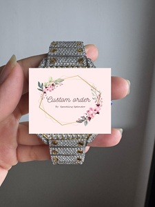 Hip-hop Style Luxury Mechanical Moissanite <b>Watch</b> Square 20mm Customizable Logo Diamond Dial Window Fashionable Rapper Design Men - Product Image 2