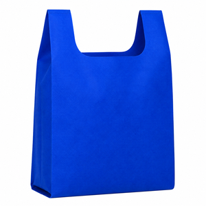 Bolsas Ecológicas Reutilizables Azules Premium, Tipo U, de Tela No Tejida, Duraderas, para Compras, con Impresión de Logotipo Personalizado - Product Image 1