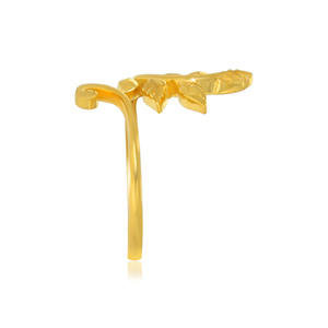 Appealing Twig Gold <b>Ring</b> Luxury Gold Leaf Branch Open Band <b>Ring</b> Minimalist Botanical Design <b>Adjustable</b> <b>Ring</b> for Women - Product Image 3
