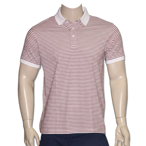Camiseta de punto a rayas blancas y amarillas de manga corta para hombre, estilo veraniego nuevo, versátil, a la moda, con cuello y bolsillo, de seda helada. - Product Image 6