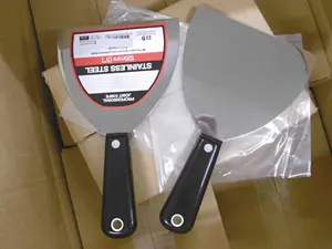 Couteau à mastic industriel DIY avec lame en acier au carbone et manche en plastique pour travaux sur cloisons sèches - Product Image 5