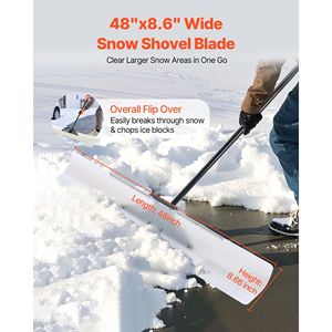 Pala da Neve per Esterni da 48 Pollici con Impugnatura Ergonomica e Lama Quadrata in Plastica HDPE, Pale Invernali con Manico Segmentato - Product Image 2