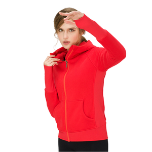 Custom Logo Printed Breathable Woven Cotton Winter Women's Fleece Jacket Sport <b>Running</b> Zipper <b>Hoodie</b> - Product Image 5