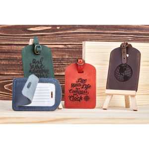 ป้ายติดกระเป๋าหนังแท้สุดหรู ป้ายชื่อกระเป๋าแบบกำหนดเอง ป้ายป้องกันข้อมูลส่วนตัว ป้ายชื่อกระเป๋าเดินทาง สั่งซื้อจำนวนมาก LMP-0174 - Product Image 1