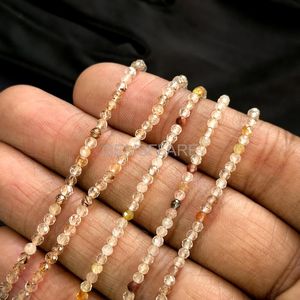 Natural 2MM Golden Rutilated Quartz Faceted Rondelle Beads Golden Rutile Beads For Jewelry Making Micro Faceted Wholesale Bulk - Product Image 5