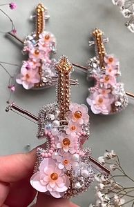 Artisan Floral Beaded Brooch Hand Embroidered Decorative Gift for <b>Birthdays</b> Anniversaries and Holidays - Product Image 5