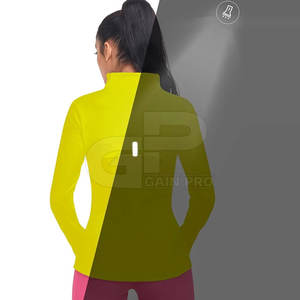 Trendy Women Zipper Yoga <b>Jacket</b> Lightweight Athletic Top Stretch Fabric Slim Fit Full Zip <b>Workout</b> Gym Fitness Training - Product Image 3