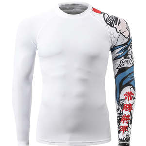 Chemises de compression respirantes à manches courtes en mesh pour hommes, protection solaire UV, séchage rapide, pour entraînement, yoga, gym, course à pied, sport, MMA, rashguard - Product Image 1