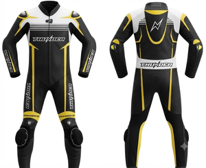 ชุดแข่งรถมอเตอร์ไซค์ Unisex Ramaha Elite MotoCP แบบจั๊มสูท/ชุดหนังวัวแท้/หนังจิงโจ้พรีเมียม พร้อมแผ่นยืดหยุ่น - Product Image 1