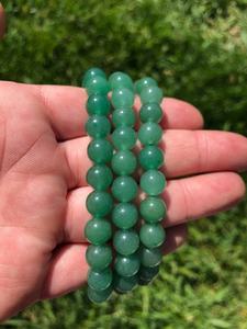 Unisex Green Aventurine <b>Bracelet</b> Muntaha Agate Premium Grade Handmade 8mm Bead Etched Souvenir Gift Natural <b>Crystal</b> Stone Mascot - Product Image 5