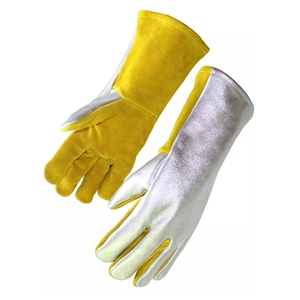 Gants de soudage en cuir de vachette et aluminium, protection industrielle des mains, ignifuges, pour la lutte contre les incendies, la cuisine et la boulangerie - Product Image 6